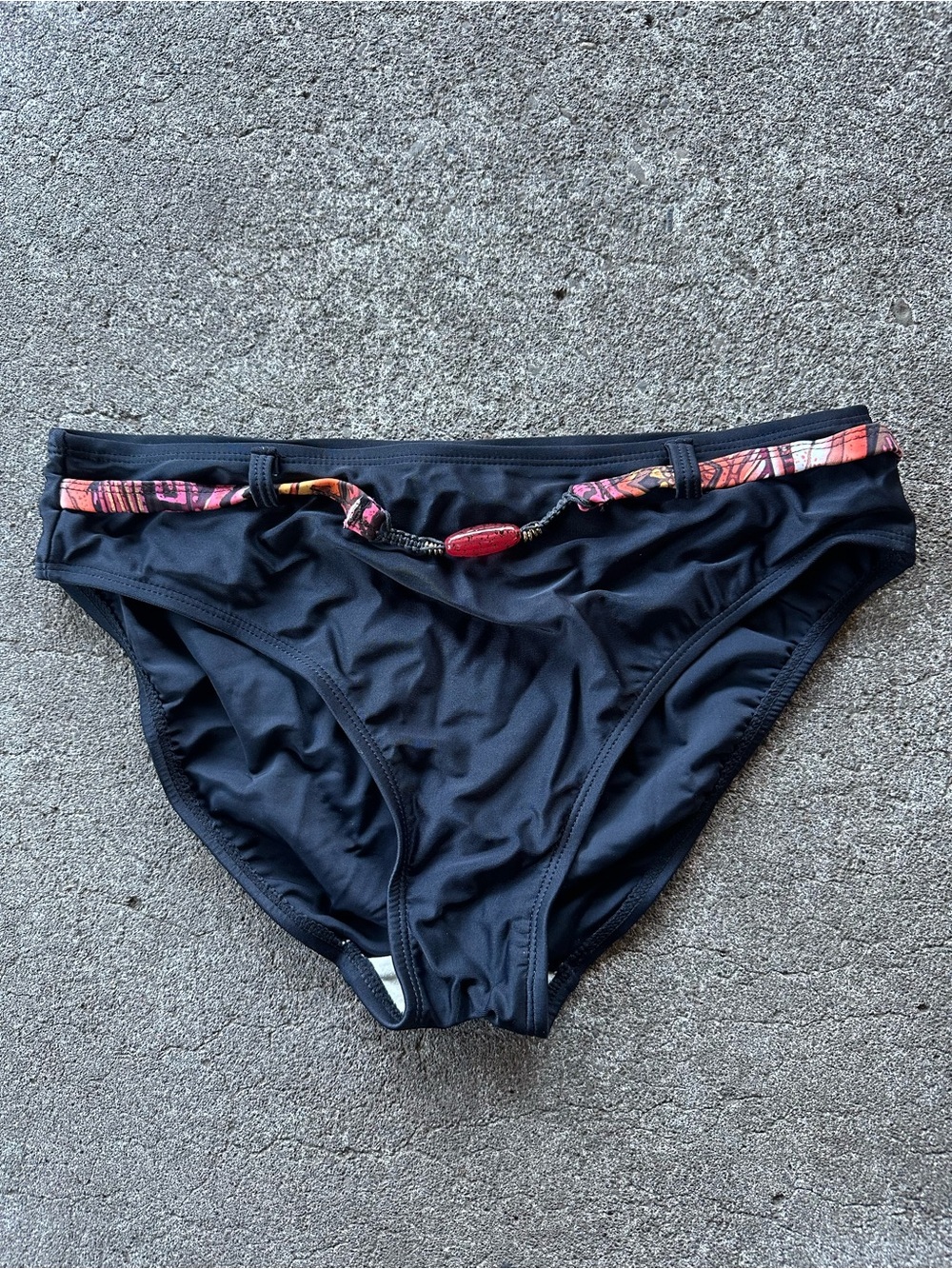 Christina Black Beaded Cheeky Bikini Bottom
